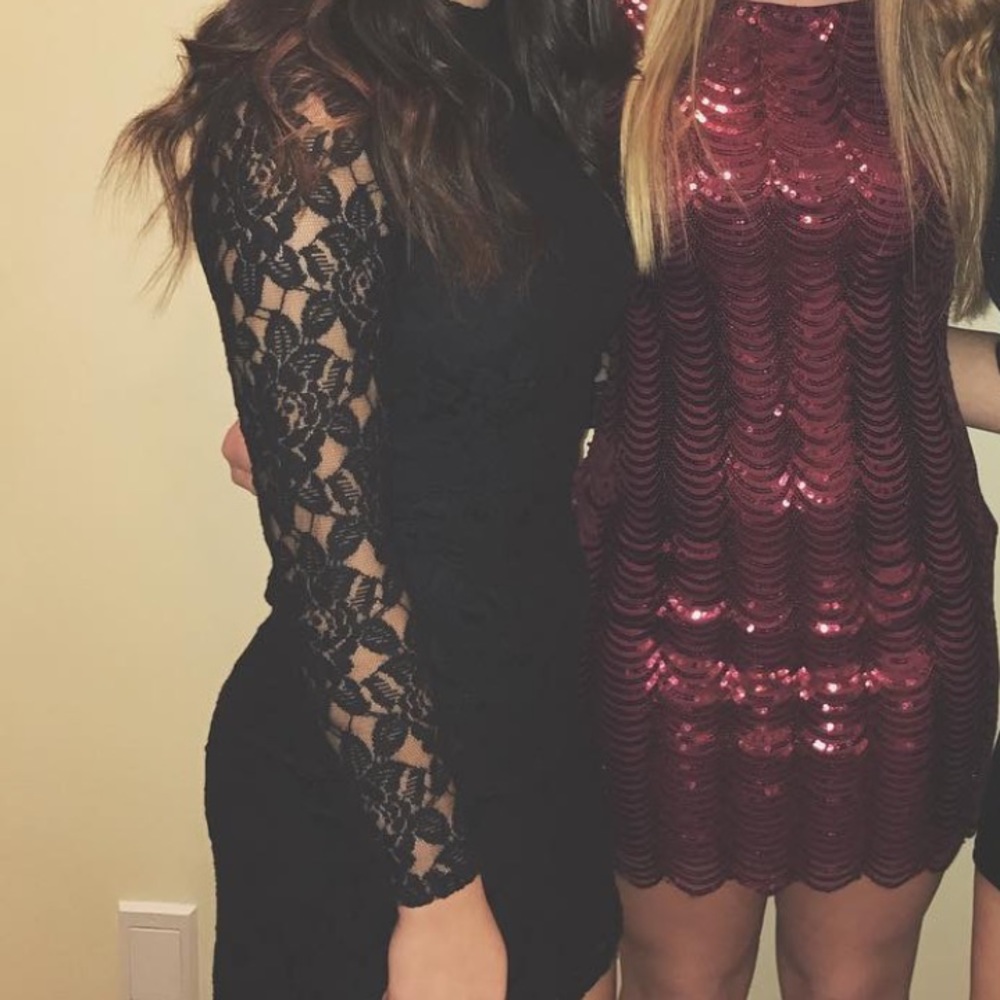 black lace dress